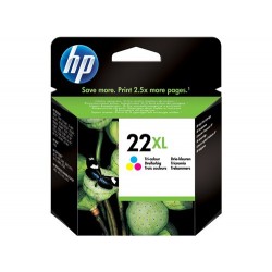 Cartucho de tinta original HP 22XL de alta capacidad Tri-color